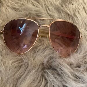 Rose Gold Aviator Sunglasses